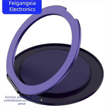 Suport magnetic pentru telefon cu inel rotativ la 360° și bază de birou reglabilă — finisaj mat din silicon, design 2 în 1, compatibil cu iPhone 13 Pro/14 Pro/14 Pro Max