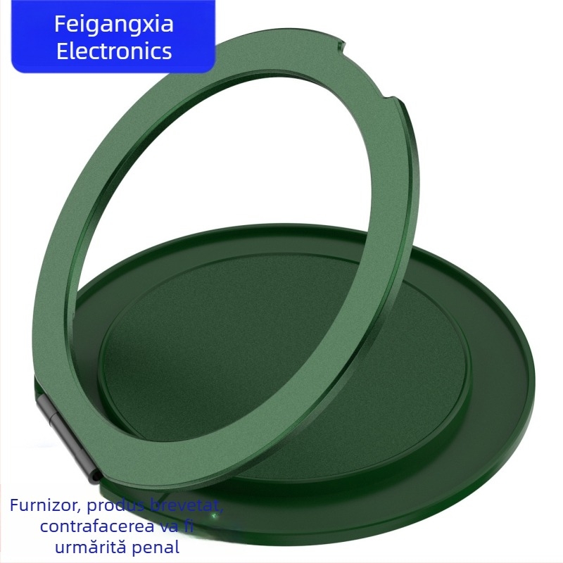 Suport magnetic pentru telefon cu inel rotativ la 360° și bază de birou reglabilă — finisaj mat din silicon, design 2 în 1, compatibil cu iPhone 13 Pro/14 Pro/14 Pro Max