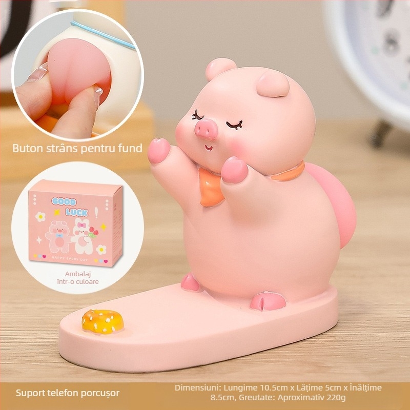 Suport pentru telefon din rășină cu temă desen animat — Ruijie, stil Cartoon, ambalaj carton, cadou gata