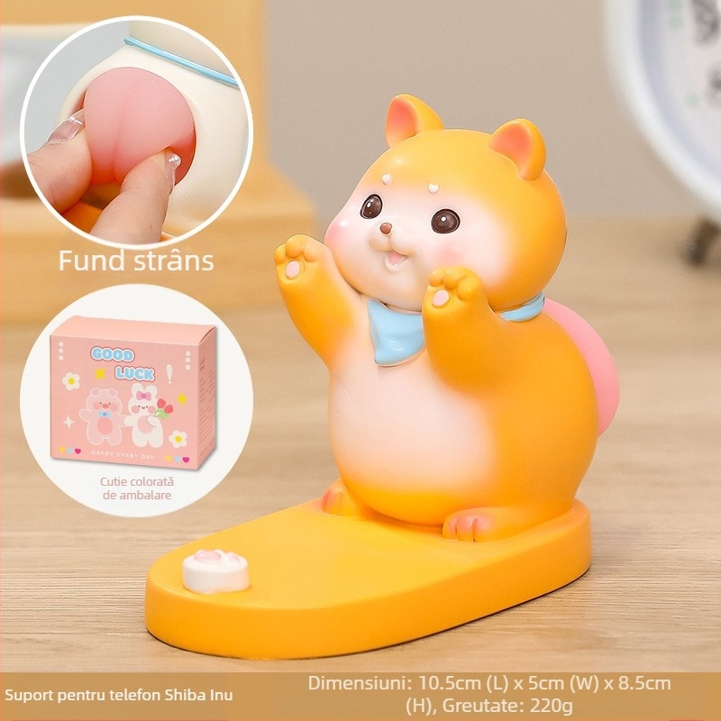 Suport pentru telefon din rășină cu temă desen animat — Ruijie, stil Cartoon, ambalaj carton, cadou gata