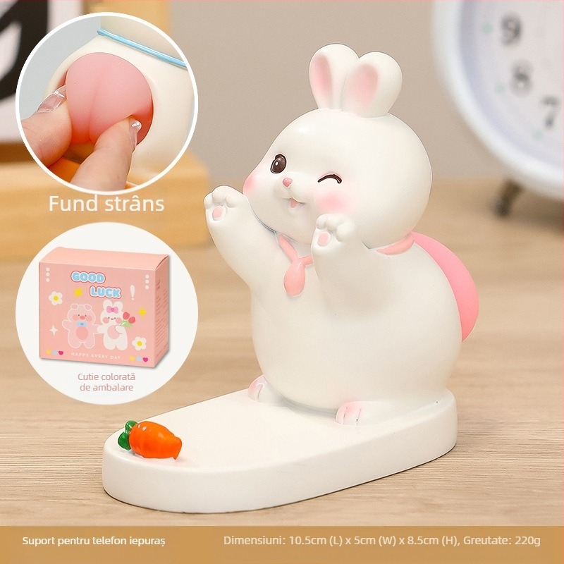 Suport pentru telefon din rășină cu temă desen animat — Ruijie, stil Cartoon, ambalaj carton, cadou gata