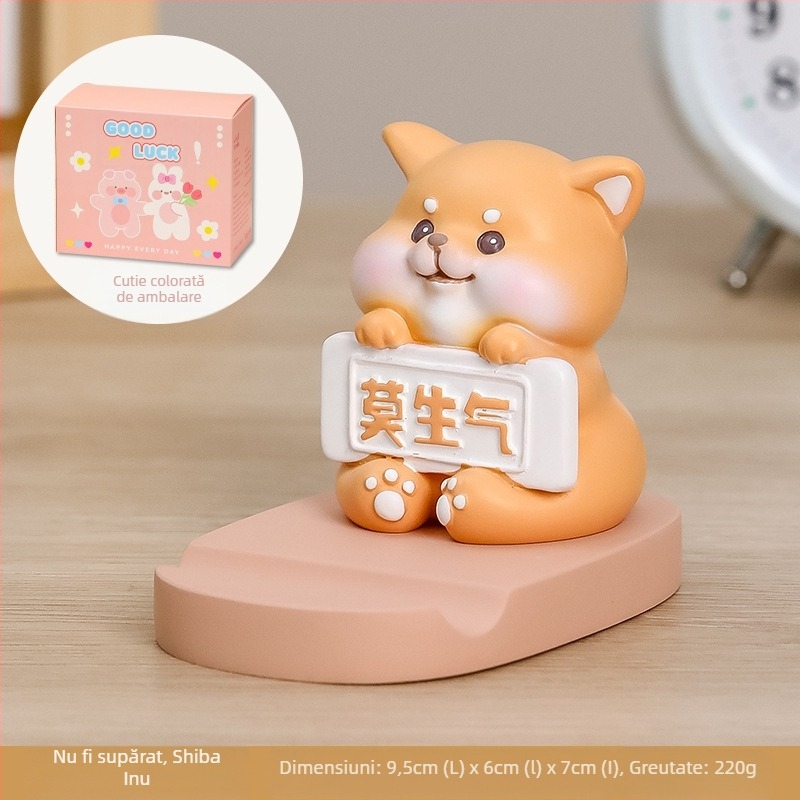 Suport pentru telefon din rășină cu temă desen animat — Ruijie, stil Cartoon, ambalaj carton, cadou gata