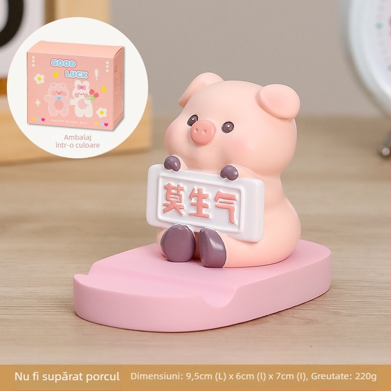 Suport pentru telefon din rășină cu temă desen animat — Ruijie, stil Cartoon, ambalaj carton, cadou gata