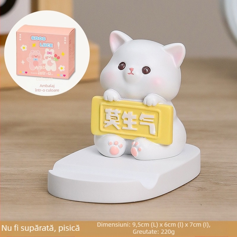 Suport pentru telefon din rășină cu temă desen animat — Ruijie, stil Cartoon, ambalaj carton, cadou gata