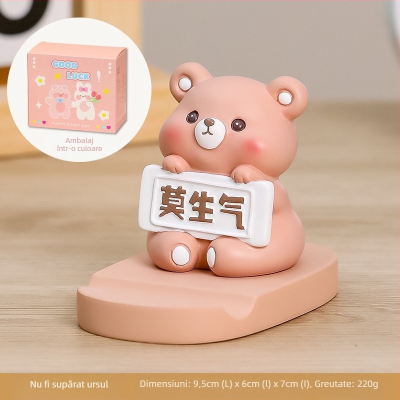 Suport pentru telefon din rășină cu temă desen animat — Ruijie, stil Cartoon, ambalaj carton, cadou gata