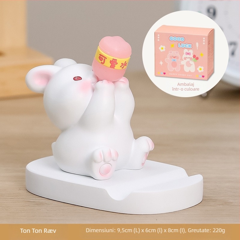 Suport pentru telefon din rășină cu temă desen animat — Ruijie, stil Cartoon, ambalaj carton, cadou gata