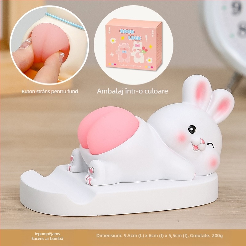 Suport pentru telefon din rășină cu temă desen animat — Ruijie, stil Cartoon, ambalaj carton, cadou gata