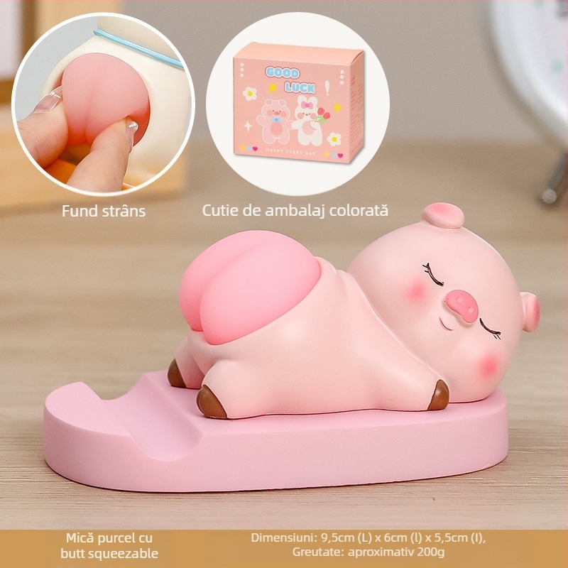 Suport pentru telefon din rășină cu temă desen animat — Ruijie, stil Cartoon, ambalaj carton, cadou gata