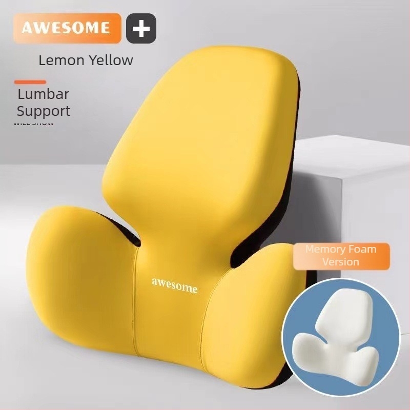 Perne auto pentru cap și suport lombar – umplutură cu spumă cu memorie, exterior din fibre sintetice, model alfanumeric, all-season