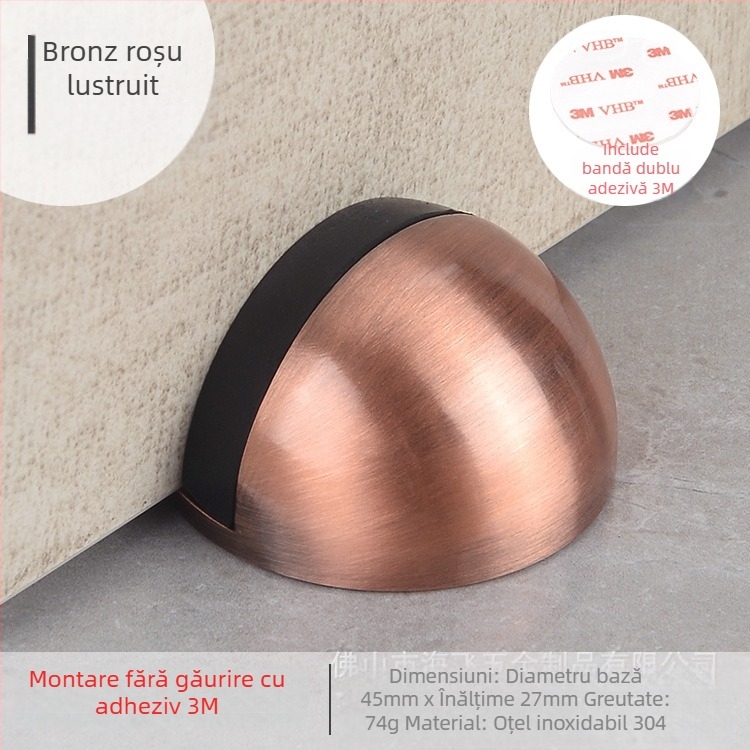 Stopper de ușă Topnike TNMX212 — Oțel inoxidabil, montaj pe podea, stil modern minimalist