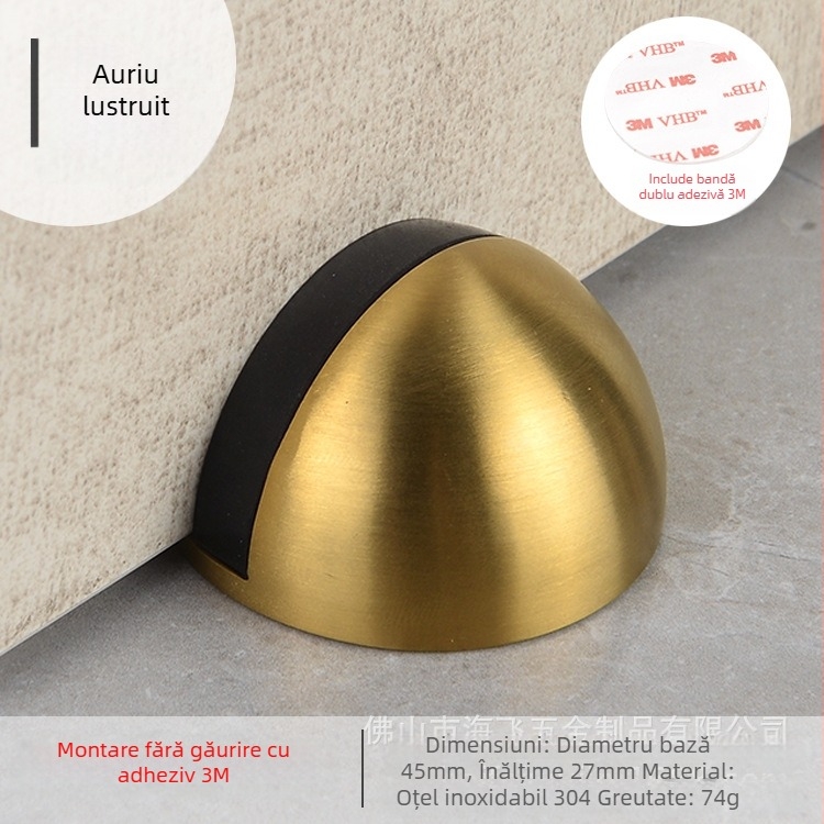 Stopper de ușă Topnike TNMX212 — Oțel inoxidabil, montaj pe podea, stil modern minimalist