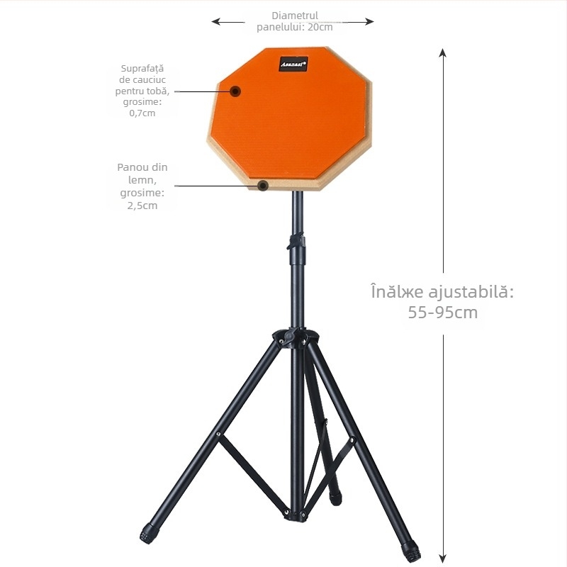 Set de plăci de practică pentru tobe, 8 inch, pentru începători, cu suport robust (Categoria produsului: Altele; Material: Altele; Model: Altele; Ambalaj: Altele; Origine: Altele)