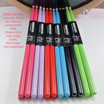 Bețe de tobe din arțar, model 5A/7A, ambalaj cu suport pentru carduri, JK brand