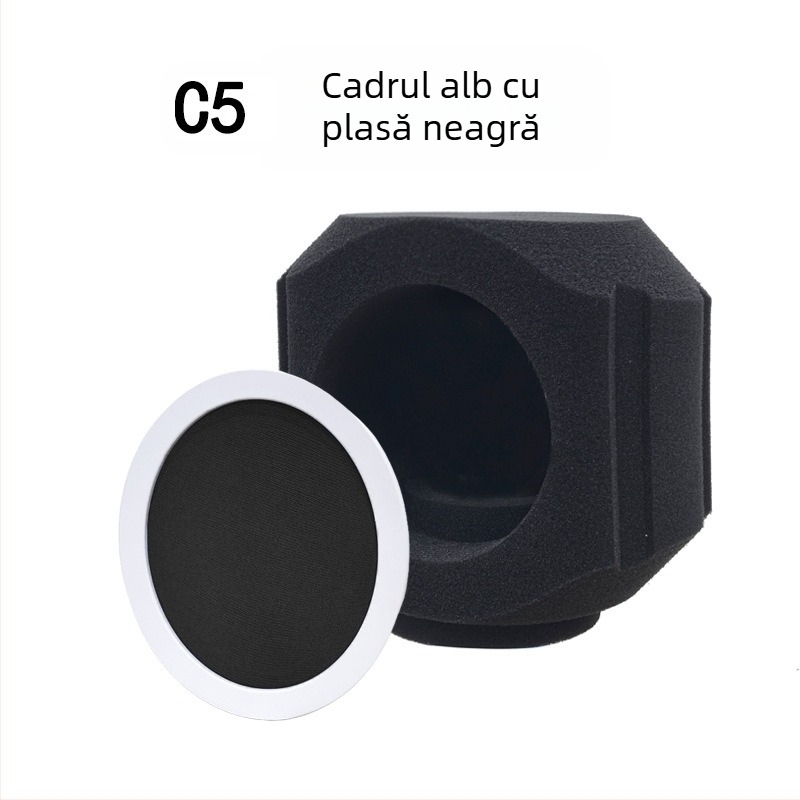Microfon condensator cu protecție împotriva vântului și husă absorbantă pentru înregistrări acasă și streaming live — cardioid, 100 Hz–20 kHz, SNR ≥95 dB, Bluetooth 2.1