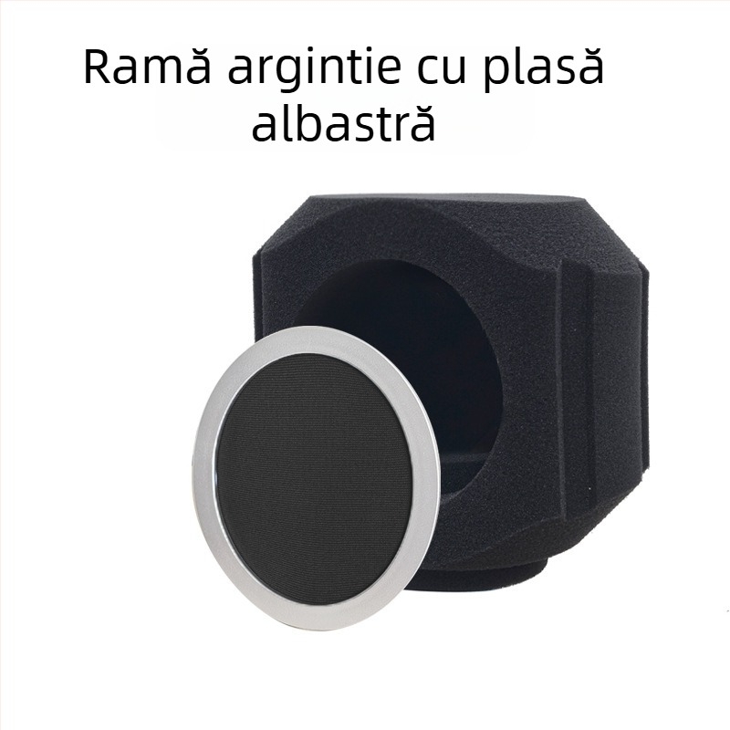 Microfon condensator cu protecție împotriva vântului și husă absorbantă pentru înregistrări acasă și streaming live — cardioid, 100 Hz–20 kHz, SNR ≥95 dB, Bluetooth 2.1