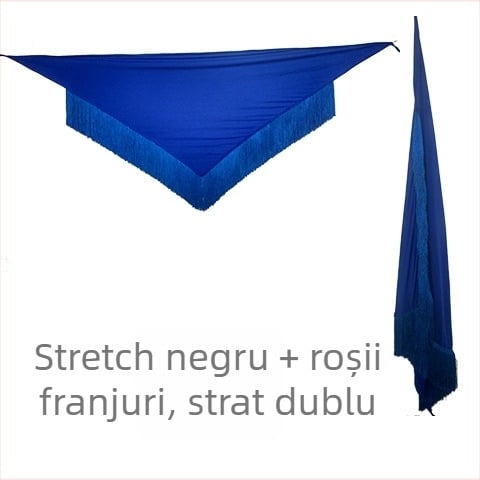 Costum de dans latin pentru adulți, cu eșarfă de talie cu ciucuri și fustă pe jumătate; amestec poliester, model solid, ținută de dans modern