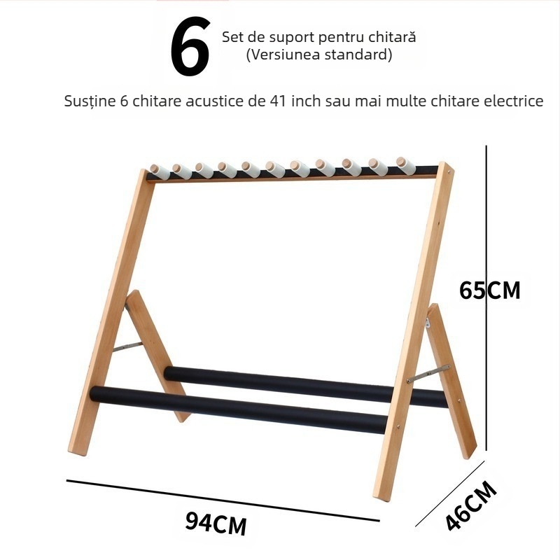 Stativ pentru chitare PURM — multigrup, cu mai multe capete, vertical, cu mai multe rânduri și poziții pentru chitare acustice, electrice și bas