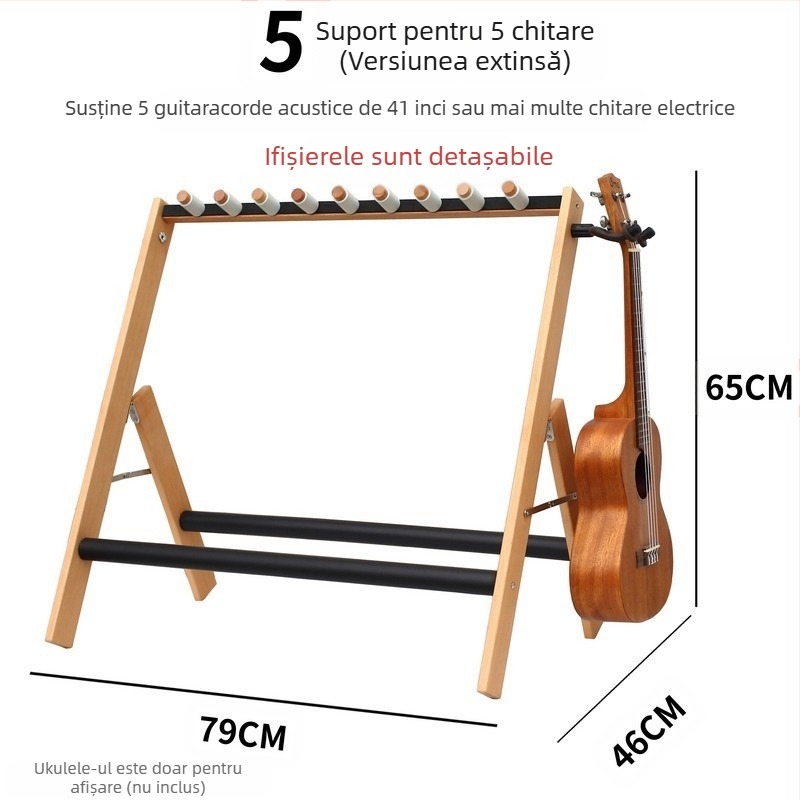 Stativ pentru chitare PURM — multigrup, cu mai multe capete, vertical, cu mai multe rânduri și poziții pentru chitare acustice, electrice și bas