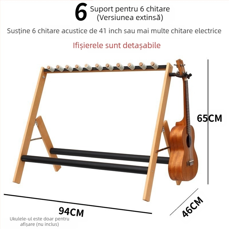 Stativ pentru chitare PURM — multigrup, cu mai multe capete, vertical, cu mai multe rânduri și poziții pentru chitare acustice, electrice și bas