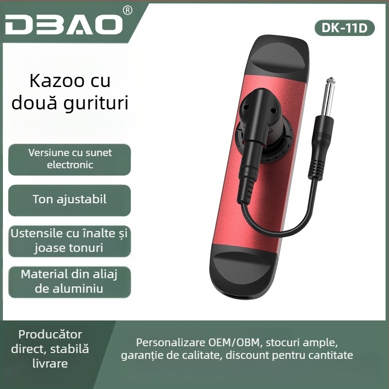 DBAO kazoo DK-11/DK-12/DK-83, corp ABS (DK-12), corp metalic (DK-11/83), muștiuc din rășină alimentară