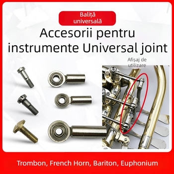Accesoriu pentru instrument muzical cu șuruburi fixate, articulație universală și articulație cu bilă