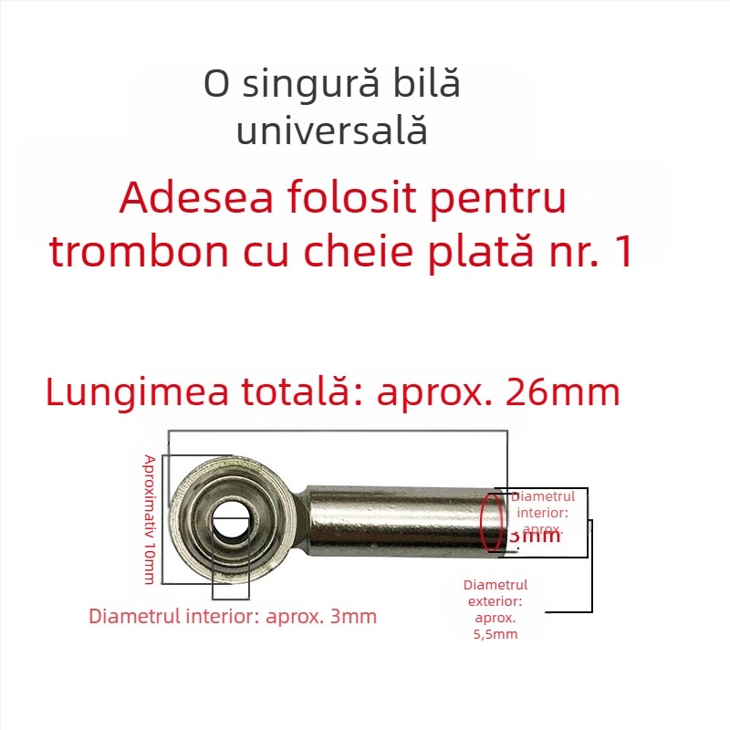 Accesoriu pentru instrument muzical cu șuruburi fixate, articulație universală și articulație cu bilă