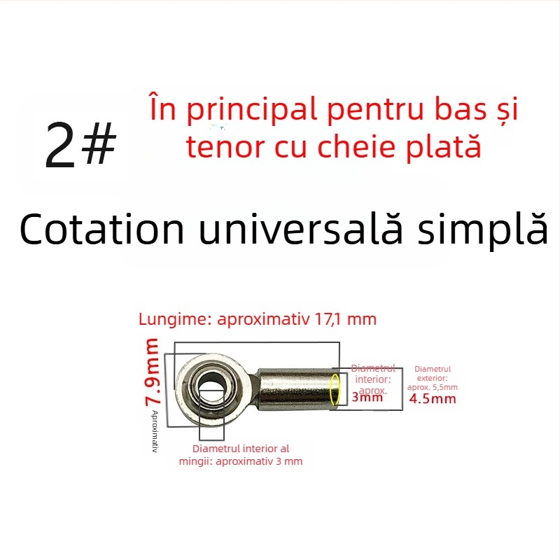 Accesoriu pentru instrument muzical cu șuruburi fixate, articulație universală și articulație cu bilă