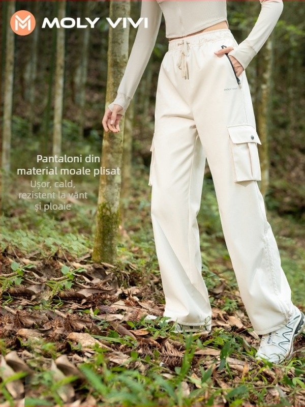 MOLYVIVI pantaloni soft shell pentru femei – antivânt, din poliester, pentru iarnă și toamnă, drumeții și alpinism
