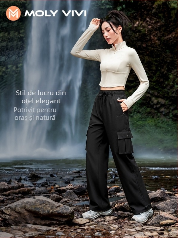 MOLYVIVI pantaloni soft shell pentru femei – antivânt, din poliester, pentru iarnă și toamnă, drumeții și alpinism