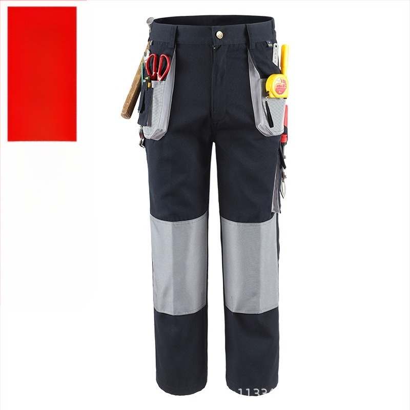 Pantaloni de lucru din pânză cu buzunare multiple, amestec de bumbac, rezistenți la uzură, anti-pliuri, absorbția umezelii