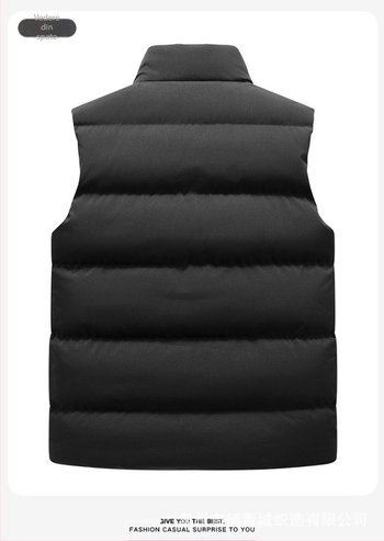 Vestă bărbați din bumbac, umplutură din fibre de poliester, căptușeală poliester, stil sport, croială FIT, guler detașabil