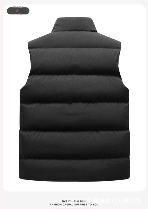 Vestă bărbați din bumbac, umplutură din fibre de poliester, căptușeală poliester, stil sport, croială FIT, guler detașabil