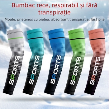 Manșete pentru brațe din Ice Silk pentru vară – răcire și protecție UV pentru ciclism, motocicletă și pescuit, stil simplu, lansare primăvara 2025