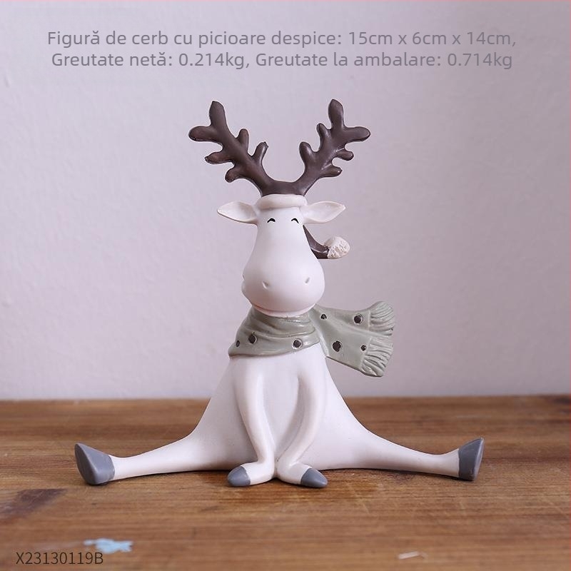 Ornament din rășină cu cerb pentru camera copiilor — decor de birou în stil desen animat; cadou pentru ziua de naștere, absolvire, mutare