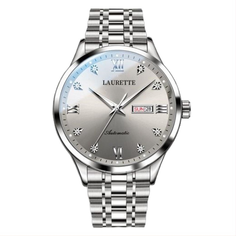 Ceas Laurette quartz pentru bărbați, model SL28, iluminat, rezistent la apă 30M, calendar și ziua săptămânii