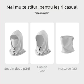 Mască cu glugă din nylon, protecție solară, unisex, pentru primăvară-vară