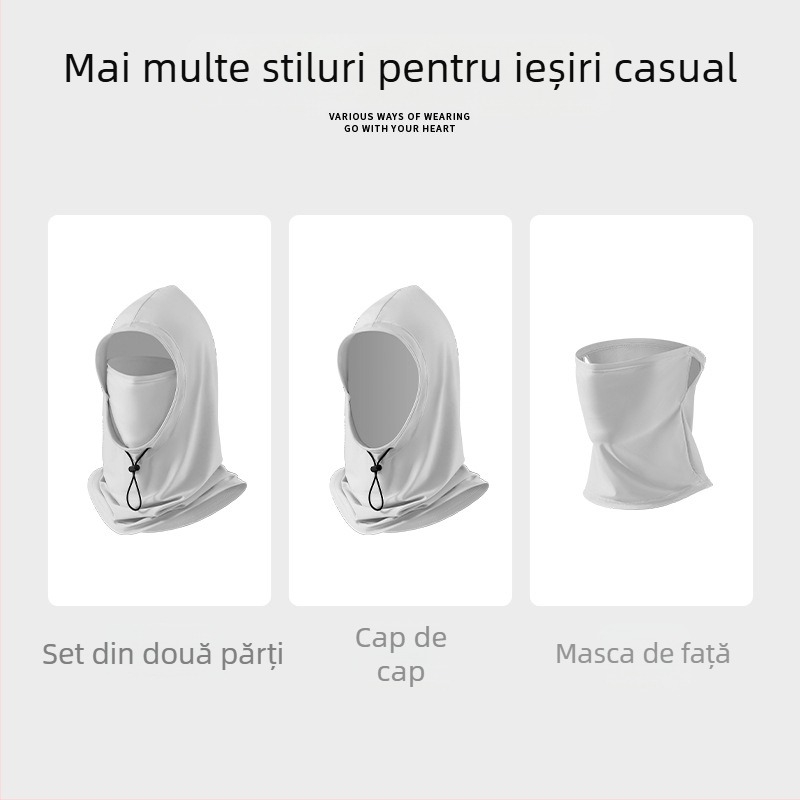 Mască cu glugă din nylon, protecție solară, unisex, pentru primăvară-vară