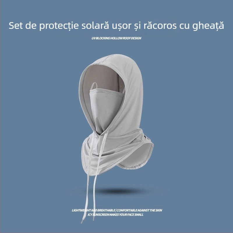 Mască cu glugă din nylon, protecție solară, unisex, pentru primăvară-vară