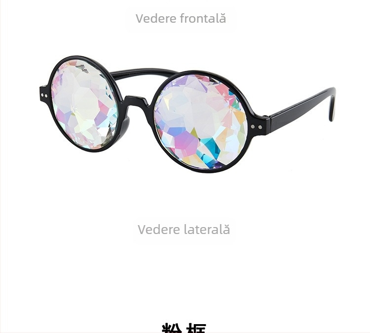 Ochelari de soare Kaleidoscope 01, Mozaic din Prismă, Ramă Întreagă, Unisex, Material PC