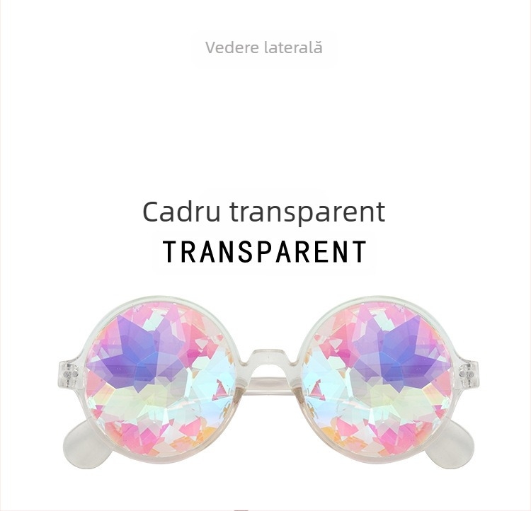 Ochelari de soare Kaleidoscope 01, Mozaic din Prismă, Ramă Întreagă, Unisex, Material PC