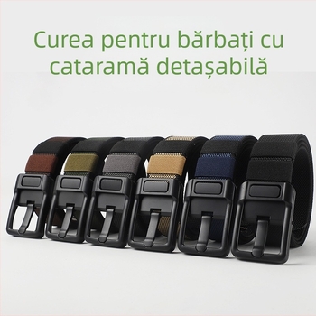 Curea bărbați tactică dublă cu cataramă cu pin, curea din nylon, cataramă din aliaj, Vara 2024