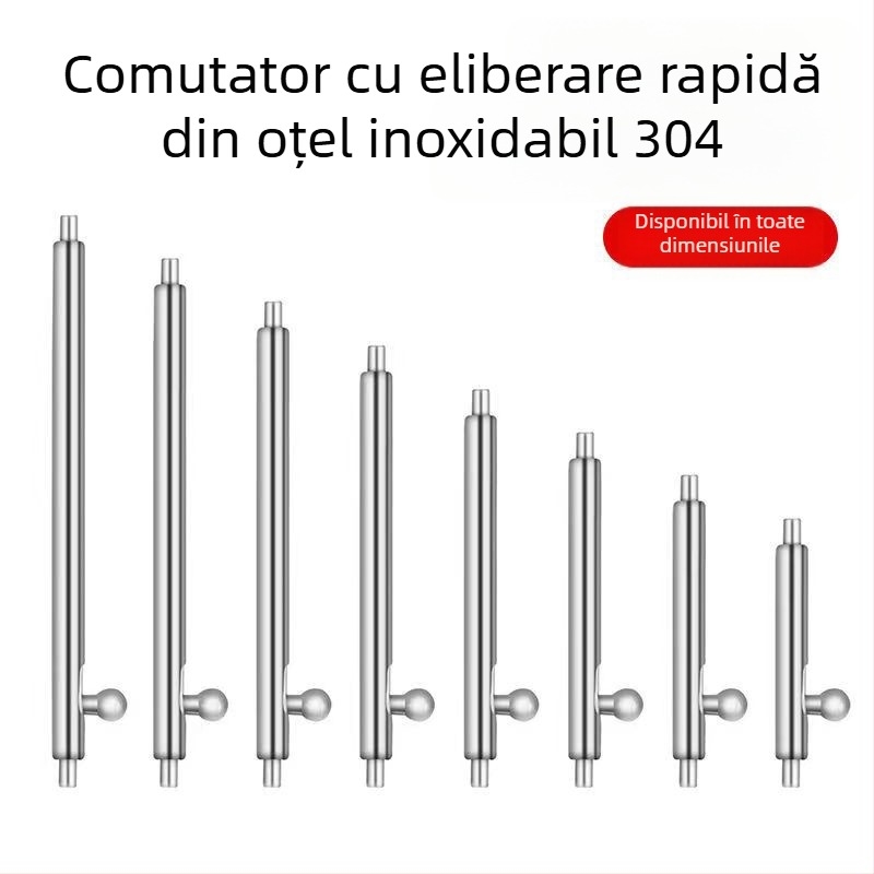 Pin prindere pentru Curea de Ceas — oțel inoxidabil, profil rotund, eliberare rapidă