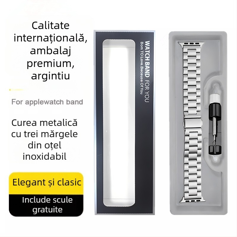 Brățară din oțel inoxidabil pentru Apple Watch, marca Wansong Star, compatibilă cu Apple Watch, cataramă pliantă, cu mai multe lățimi, greutate 80 g