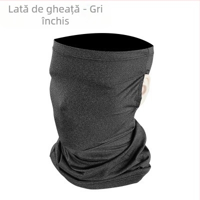 Șal de cap din mătase de gheață cu protecție solară, glugă cu urechi și mască pentru ciclism – Unisex, WOTI