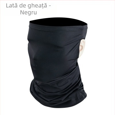 Șal de cap din mătase de gheață cu protecție solară, glugă cu urechi și mască pentru ciclism – Unisex, WOTI