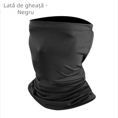 Șal de cap din mătase de gheață cu protecție solară, glugă cu urechi și mască pentru ciclism – Unisex, WOTI