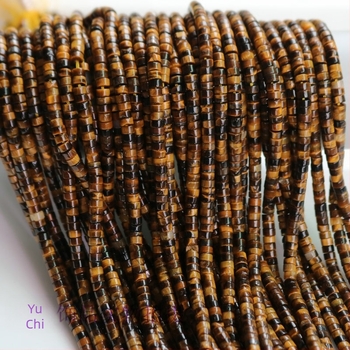 Mărgele spacer disc din ochi de tigru natural pentru colier, disc cu gaură centrală, serie mărgele pentru colier