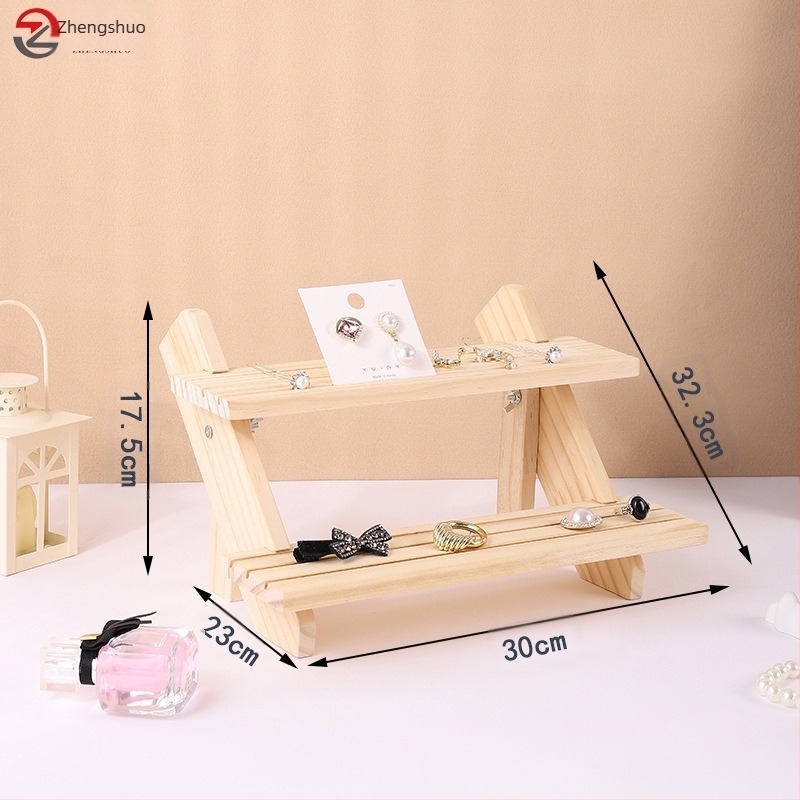 Stand din lemn masiv pentru afișarea cerceilor, suport pentru carduri, stil scară, trei sau patru niveluri, de înaltă calitate