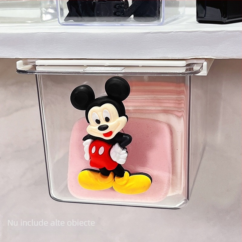 Cutie de depozitare sub oglindă cu sertar – design drăguț pentru baie, din plastic, protecție la praf