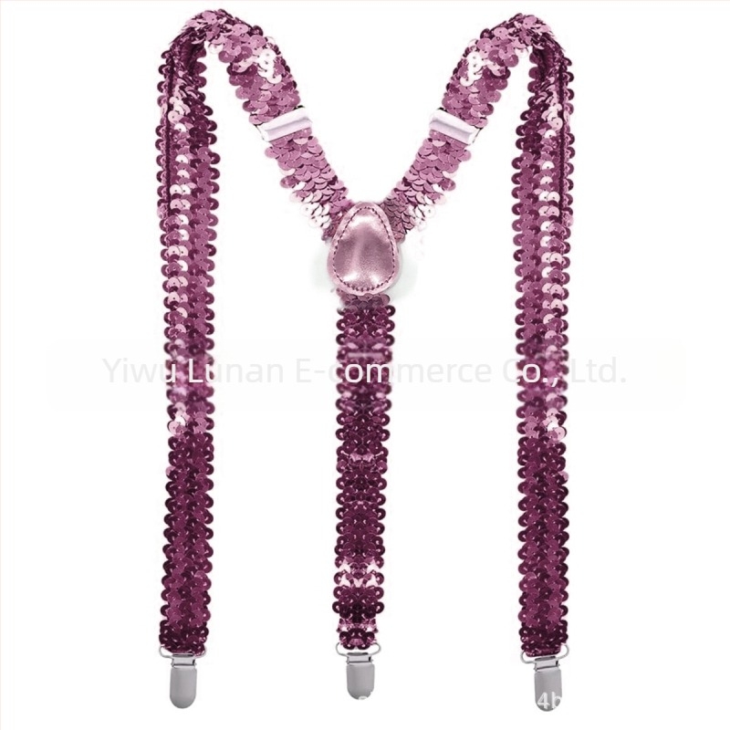Set bretele strălucitoare unisex disco ani '70 – accesorii de costum, lucrat manual, din material textil